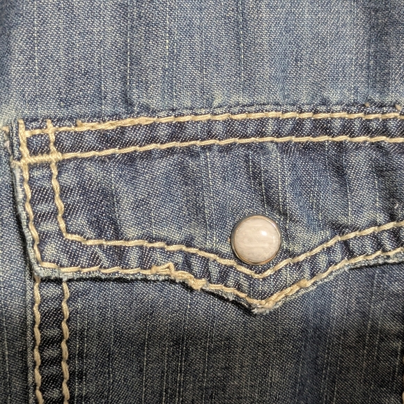 Denim Snap up Shirt - Picture 9 of 12